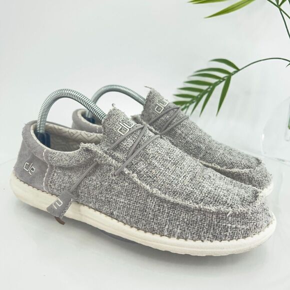 Hey Dude Wally Funk Gray Men's Size 9 Tweed Dove Comfortable Lightweight Slip On - Picture 1 of 16